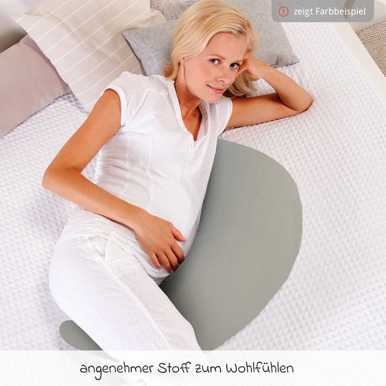 Theraline Cuscino per l'allattamento La luna di bambù - con imbottitura in microsfere incl. fodera in bambù 140 cm - Grigio medio melange