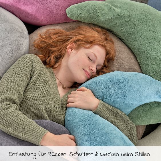 Theraline Stillkissen Der Plüschmond mit feiner Perlen-Füllung 140 cm - Dunkelblau