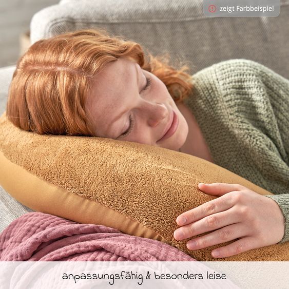 Theraline Stillkissen Der Plüschmond mit feiner Perlen-Füllung 140 cm - Dunkelblau