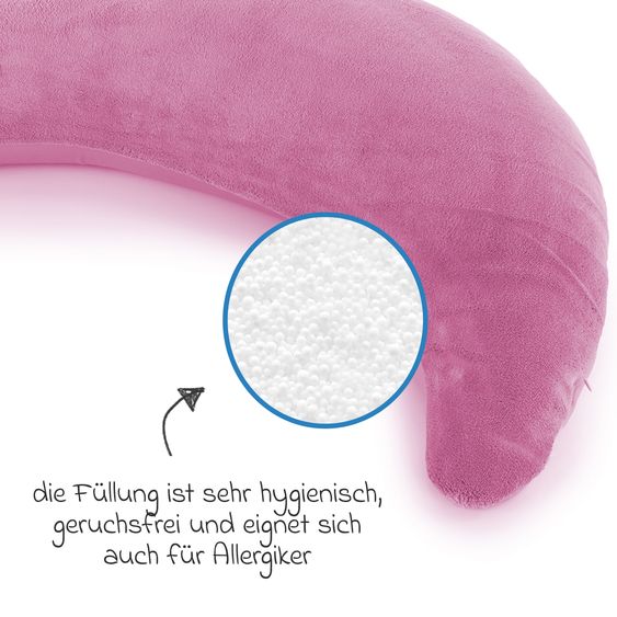 Theraline Stillkissen Der Plüschmond mit feiner Perlen-Füllung 140 cm - Malve
