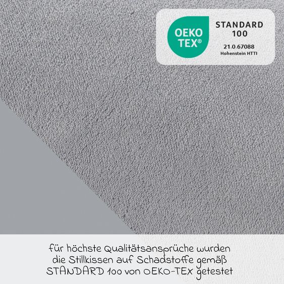 Theraline Stillkissen Der Plüschmond mit feiner Perlen-Füllung 140 cm - Silbergrau