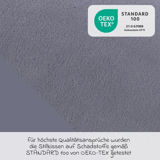 Theraline Stillkissen Der Plüschmond mit feiner Perlen-Füllung 140 cm - Steingrau