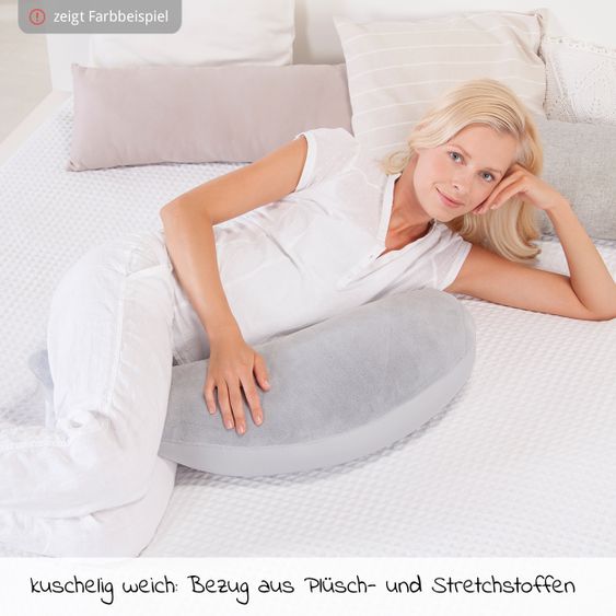 Theraline Nursing pillow The Plush Moon with micro beads filling 140 cm - Amber