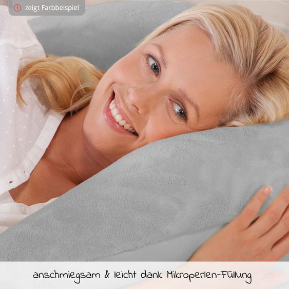Theraline Nursing pillow The Plush Moon with micro beads filling 140 cm - Amber