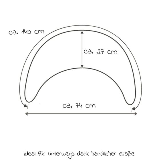 Theraline Cuscino per l'allattamento The Plush Moon con imbottitura in microperle 140 cm - Crema