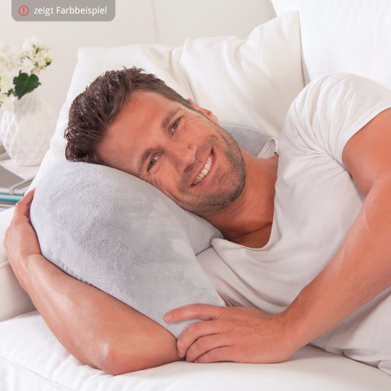 Theraline Cuscino per l'allattamento The Plush Moon con imbottitura in microperle 140 cm - Crema