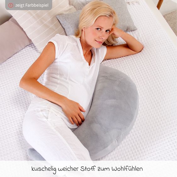 Theraline Stillkissen Der Plüschmond mit Mikroperlen-Füllung 140 cm - Creme