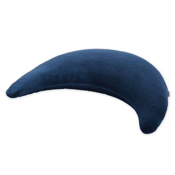 Theraline Cuscino per l'allattamento The Plush Moon con imbottitura in microperle 140 cm - Blu scuro