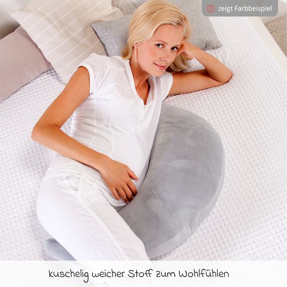 Theraline Stillkissen Der Plüschmond mit Mikroperlen-Füllung 140 cm - Puderrosa
