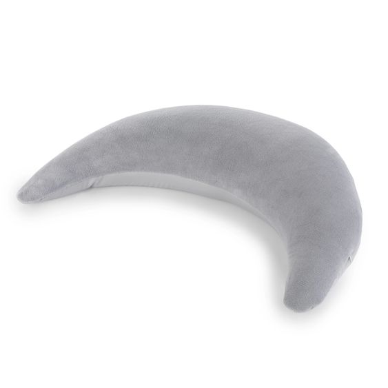 Theraline Stillkissen Der Plüschmond mit Mikroperlen-Füllung 140 cm - Silbergrau