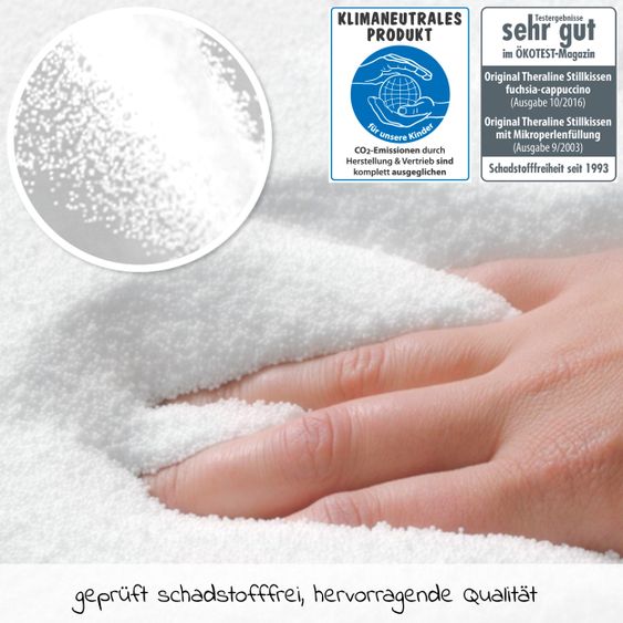 Theraline Stillkissen Der Plüschmond mit Mikroperlen-Füllung 140 cm - Silbergrau