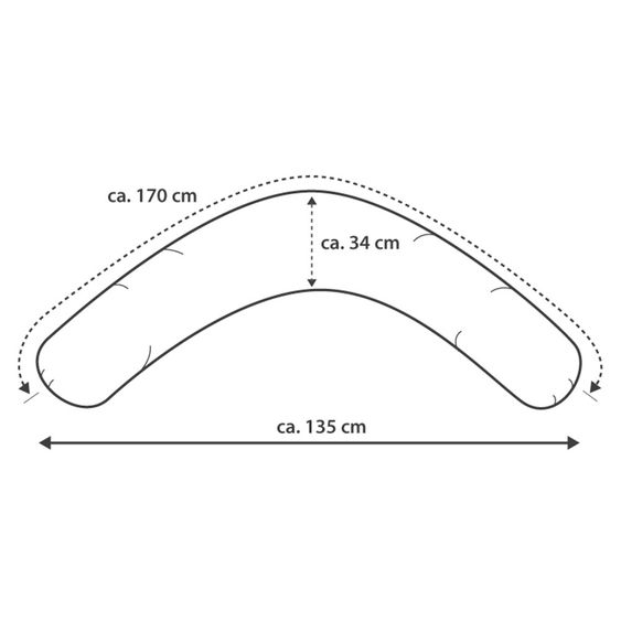 Theraline Stillkissen Dodo 170 cm - Pelikan - Grau