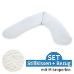 Stillkissen Dodo mit Mikroperlen-Füllung inkl. Bezug 170 cm - Sternchen - Blau
