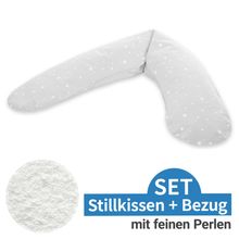 Nursing pillow Dodo with micro bead filling incl. cover 170 cm - star - gray