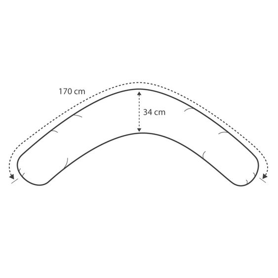 Theraline Stillkissen Dodo Pillow 170 cm - Sterne - grau