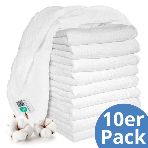 Theraline Coussin D'Allaitement Dodo Premium avec Fine Remplissage Perlé incl. Housse Coton + Lot de 10 Lingettes Mousseline 180 Cm - Pois Polka - Gris