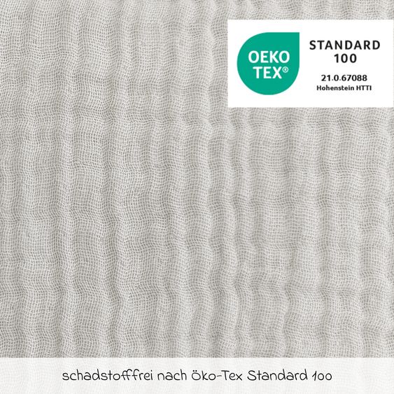 Theraline Nursing Pillow Dodo Premium with fine pearl filling incl. cover - muslin 180 cm - Mist Grey