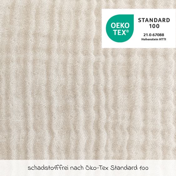 Theraline Stillkissen Dodo Premium mit feiner Perlen-Füllung inkl. Bezug - Musselin 180 cm - Sandbeige