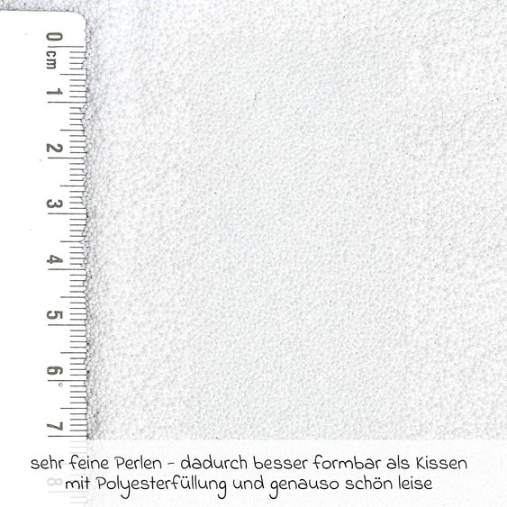 Theraline Cuscino allattamento Dodo Premium con imbottitura fine in perline incl. copertura in mussola + set 3 panni in mussola omaggio 180 cm - Grigio Nebbia