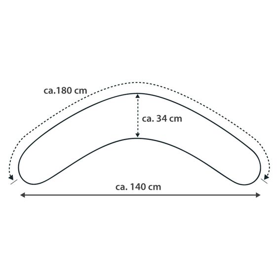 Theraline Stillkissen Komfort 180 cm - Big Stars - Grau