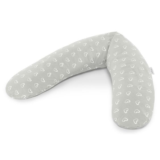 Theraline Stillkissen Komfort 180 cm - Herzen - grau
