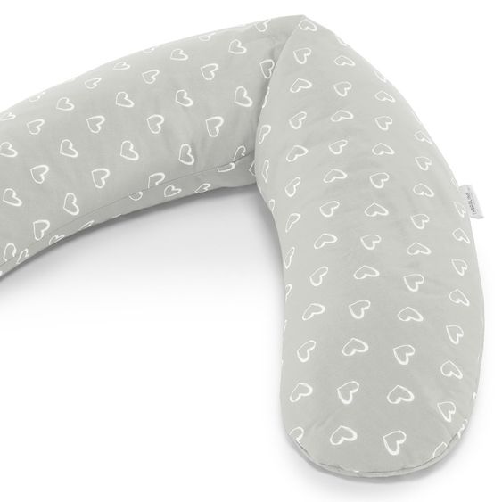 Theraline Stillkissen Komfort 180 cm - Herzen - grau