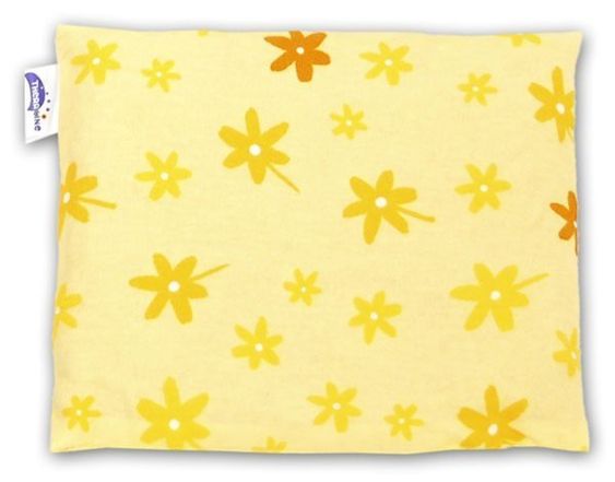 Theraline Cuscino termico con imbottitura di noccioli di ciliegia 26 cm - Little Flowers Yellow