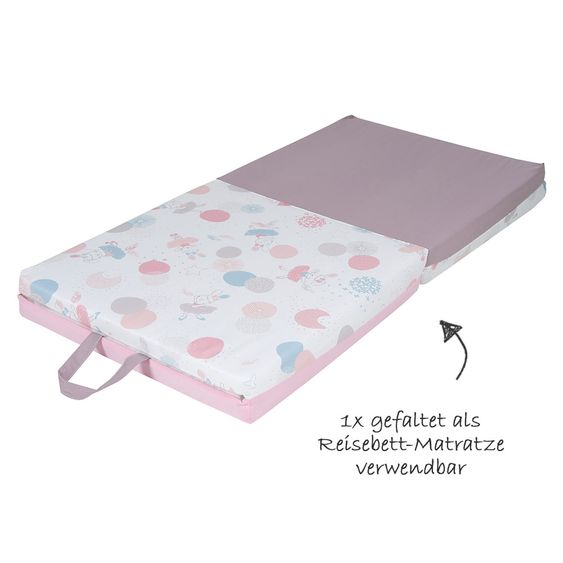 Tineo 3in1 Reisebett & Spielmatratze - Ballerina - Rosa