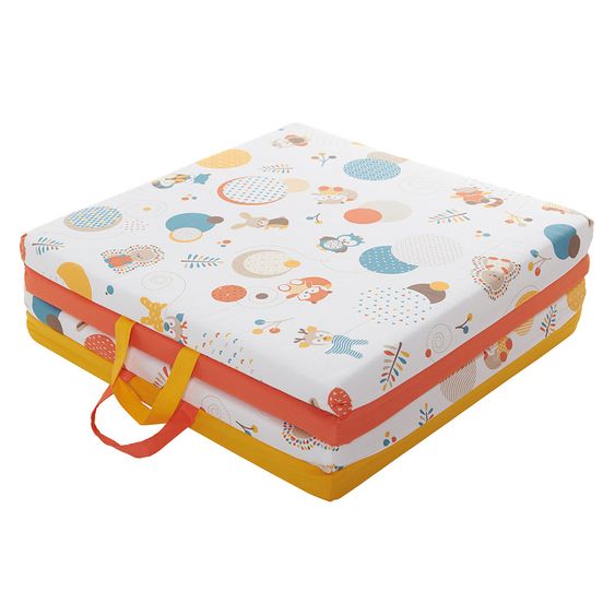 Tineo Reisebett &Spielmatratze 3 in 1 60 x 120 cm - Waldfreunde - Bunt