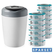 14-tlg. Simplee Sangenic Sparset - Windeleimer + 13 Nachfüllkassetten