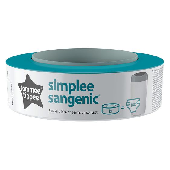 Tommee Tippee Cassetta di ricarica per pannolini Simplee Sangenic - Confezione da 6 - Greenfilm™.