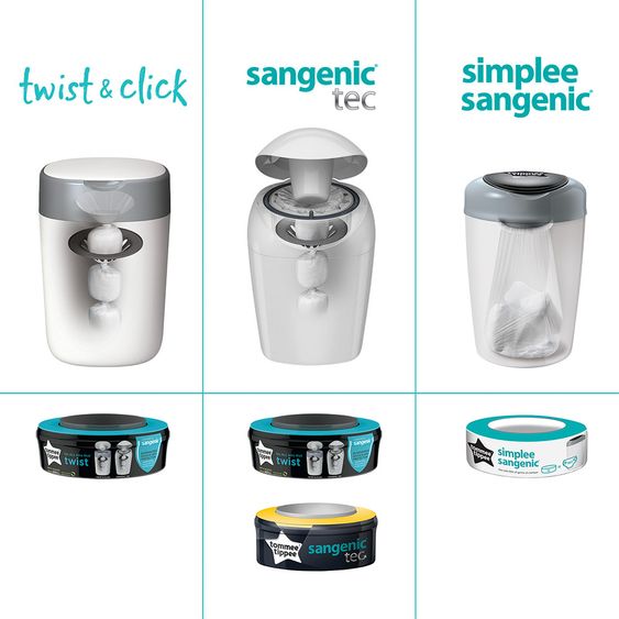 Tommee Tippee Nachfüllkassette für Windeleimer Twist & Click - 12er Pack