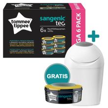 Sangenic-Tec-Set - Cassetta di ricarica da 6 confezioni + twister per pannolini in omaggio