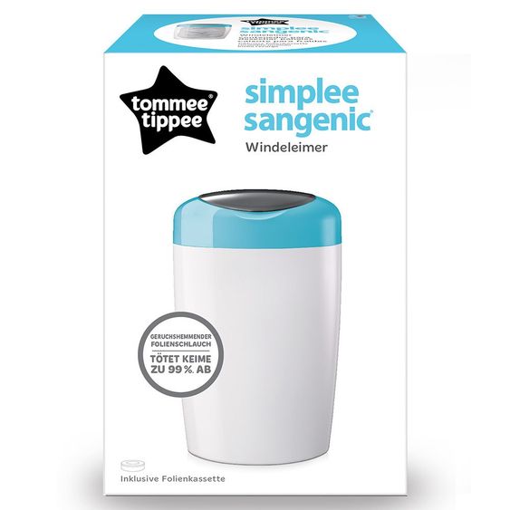 Tommee Tippee Windeleimer Simplee Sangenic - Aquablau Weiß