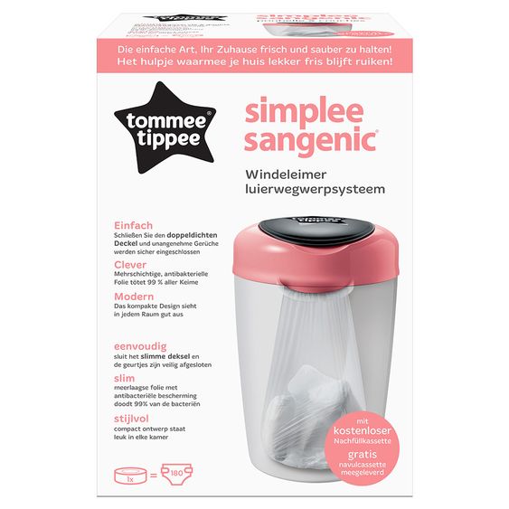 Tommee Tippee Windeleimer Simplee Sangenic - Pink