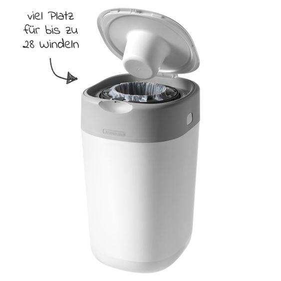 Tommee Tippee Diaper Pail Twist and Click Sangenic incl. 1 refill cartridge - Greenfilm™ - White