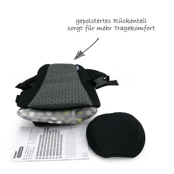 Tomy Babytrage 3 in 1 Carrier - Black Grey