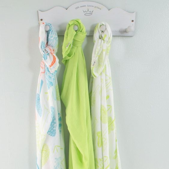 ToTs by Smartrike Mulltuch 3er Pack 120 x 120 cm - Bamboo Green