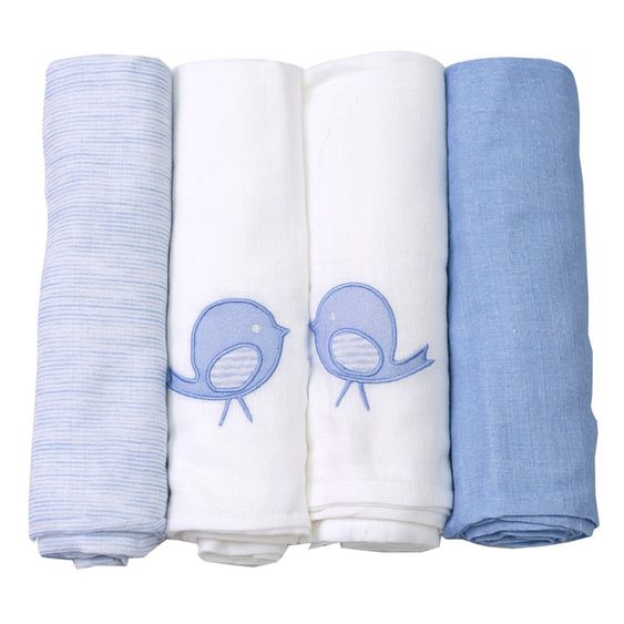 ToTs by Smartrike Mulltuch 4er Pack 100 x 100 cm - Classic Blue