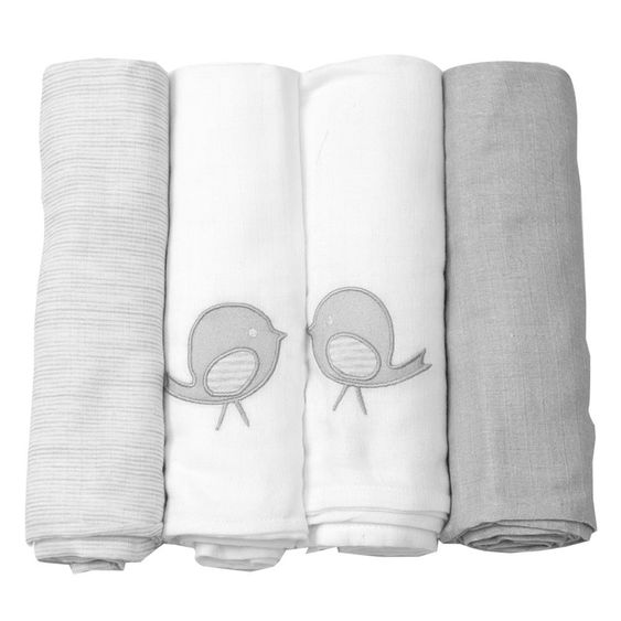 ToTs by Smartrike Panno di garza 4 pezzi 100 x 100 cm - Grigio Classico