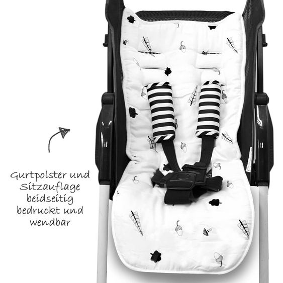 ToTs by Smartrike Wende-Sitzauflage Bambus inkl. 2 Gurtpolster - Forest & Stripes