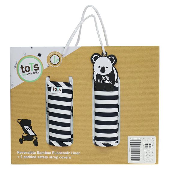 ToTs by Smartrike Wende-Sitzauflage Bambus inkl. 2 Gurtpolster - Forest & Stripes