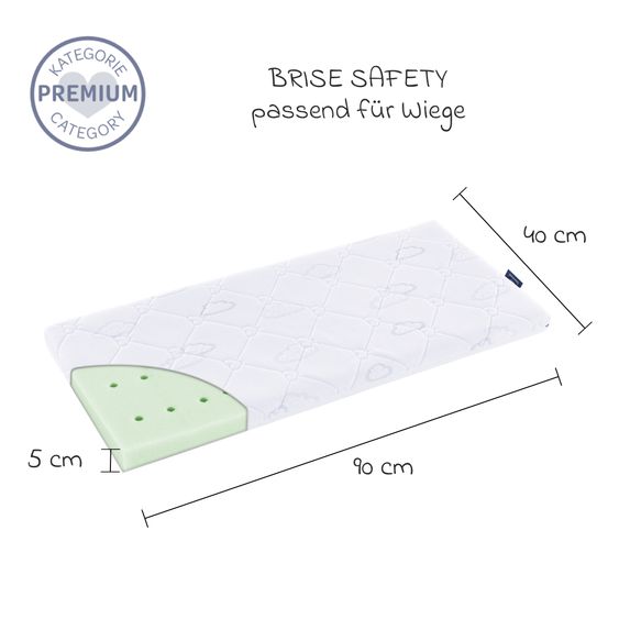 Träumeland Beistellbett- & Wiegen-Matratze Brise Safety 40 x 90 cm
