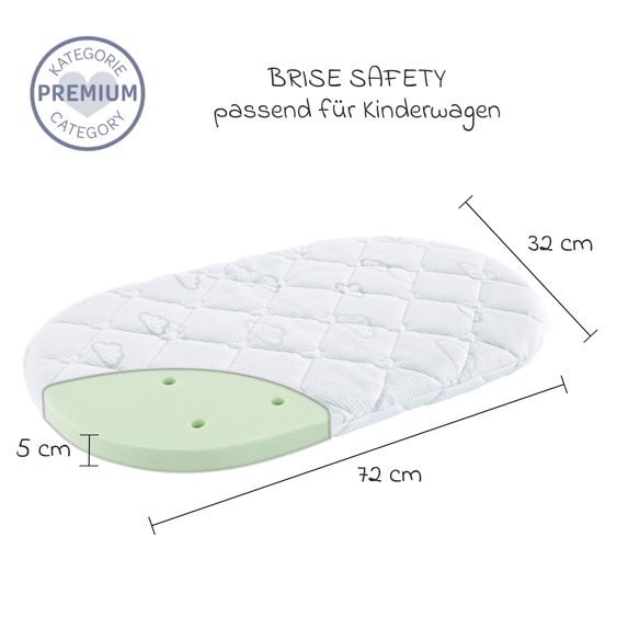 Träumeland Kinderwagen-Matratze Brise Safety 72 x 32 cm