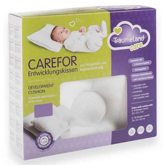 Träumeland Kissen Carefor Mini zur Prävention von Kopfverformung (0 - 4 Monate) 22 x 25 cm
