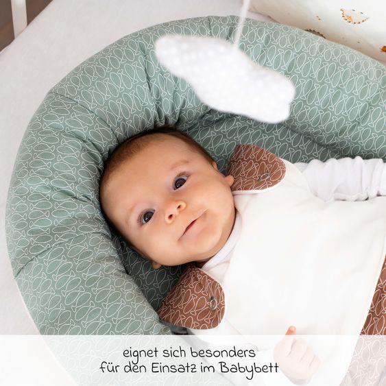 Träumeland Kuschelnest Home Comfort mit Softschaummatratze - Fische - Mint