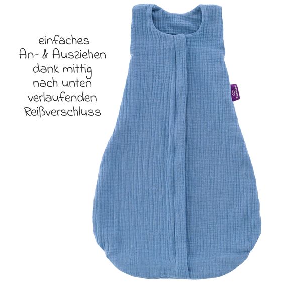 Träumeland Sommerschlafsack Liebmich Musselin - Hellblau - Gr. 70