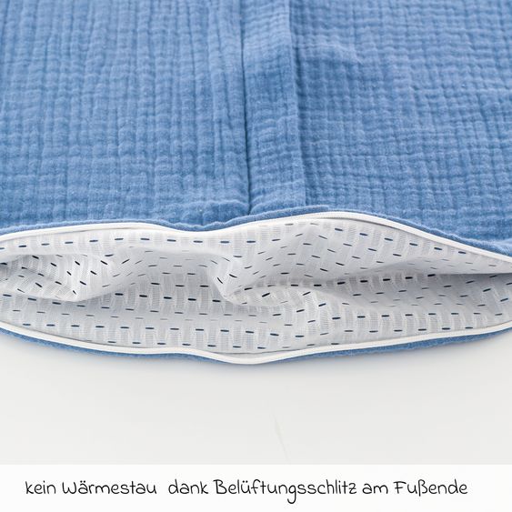 Träumeland Sommerschlafsack Liebmich Musselin - Hellblau - Gr. 70