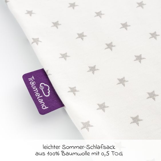 Träumeland Sommerschlafsack Liebmich - Sternchen - Grau - Gr. 110