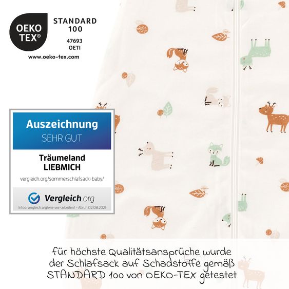 Träumeland Sommerschlafsack Liebmich - Waldtiere - Gr. 90